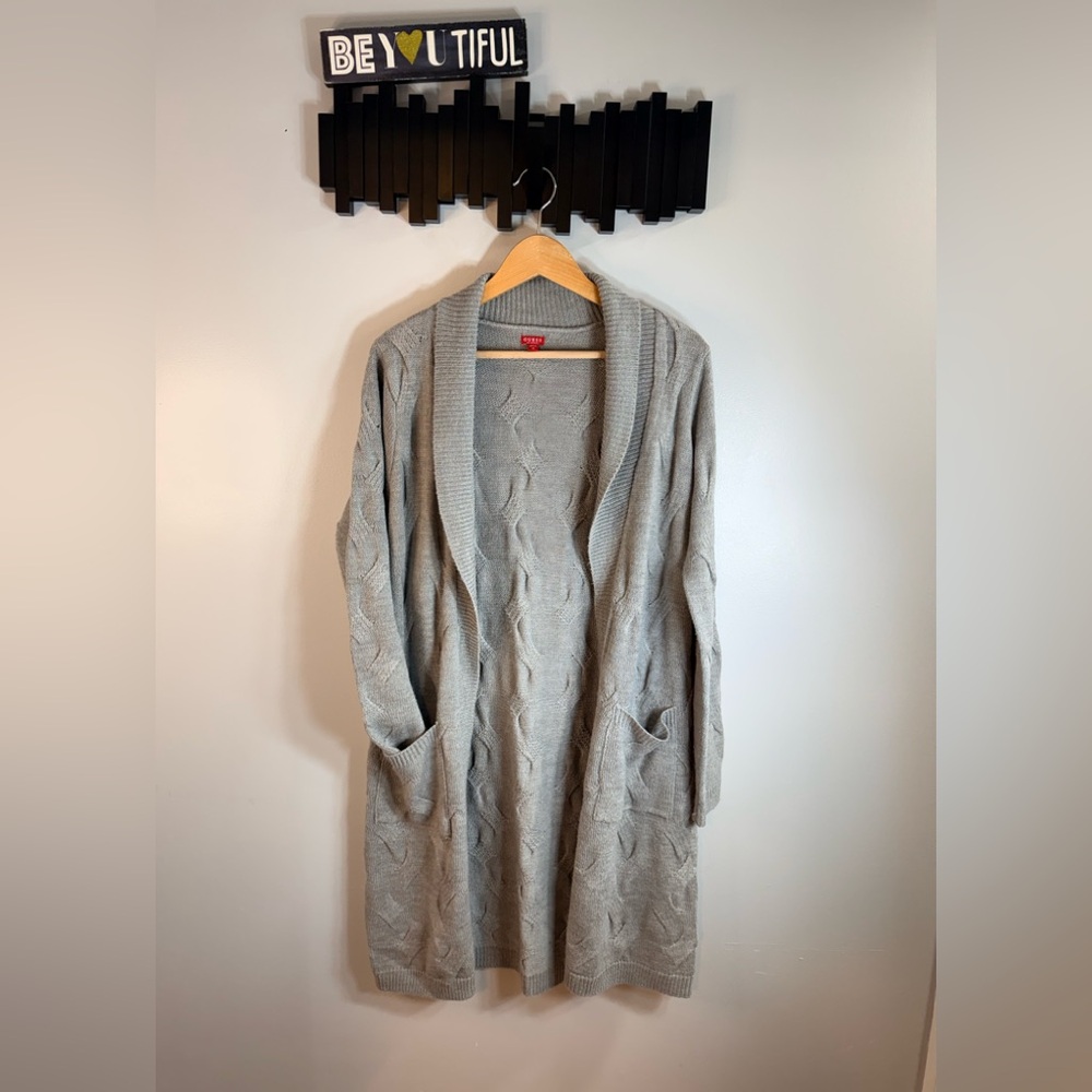 Guess Light Gray Women's Open Front Cardigan